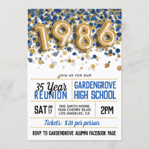 1986 High School College Reunion Invitation