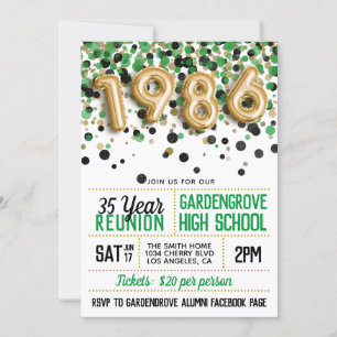 1986 High School College Reunion Invitation