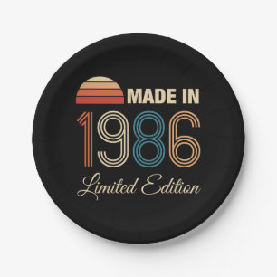 1986 Limited Edition 40th Birthday Paper Plate