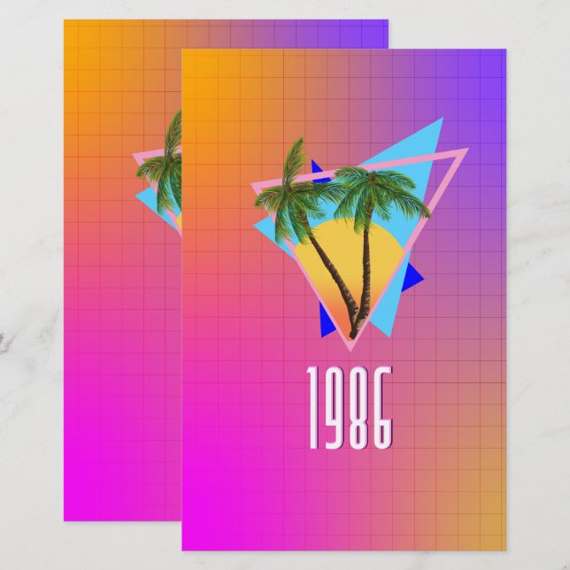 1986 tropical paradise stationery (Front/Back)