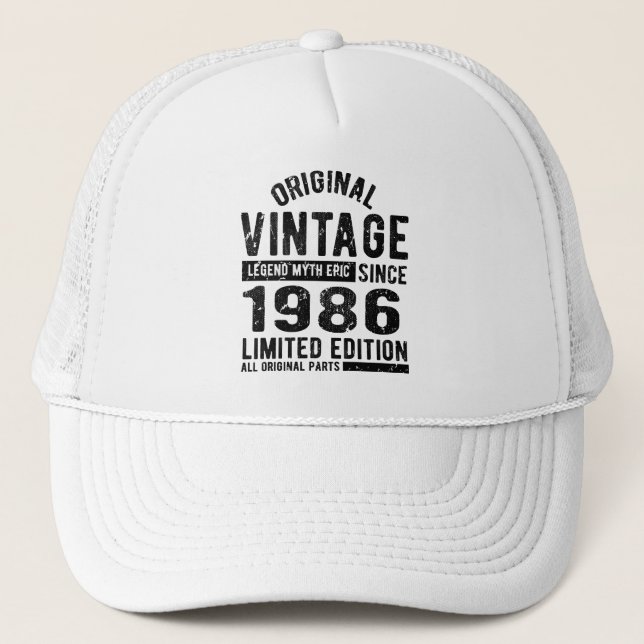 1986 Vintage Birthday Trucker Hat (Front)