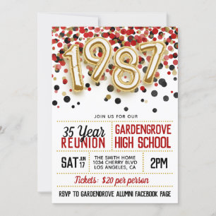 1987 High School College Reunion Invitation