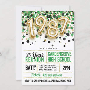 1987 High School College Reunion Invitation