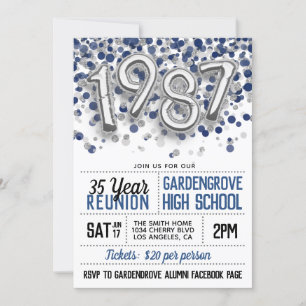 1987 High School College Reunion Invitation