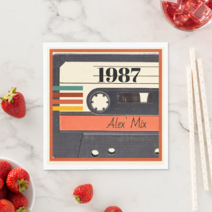 1987 Retro Cassette Tape Vintage 40th Birthday Napkin