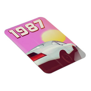 1987 sportscar poster magnet