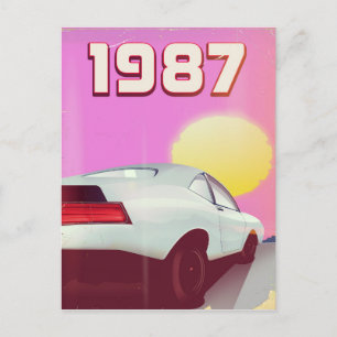 1987 sportscar poster postcard