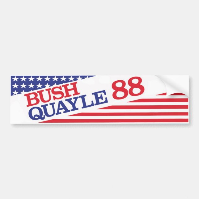 1988 Bush Quayle Vintage Bumper Sticker (Front)