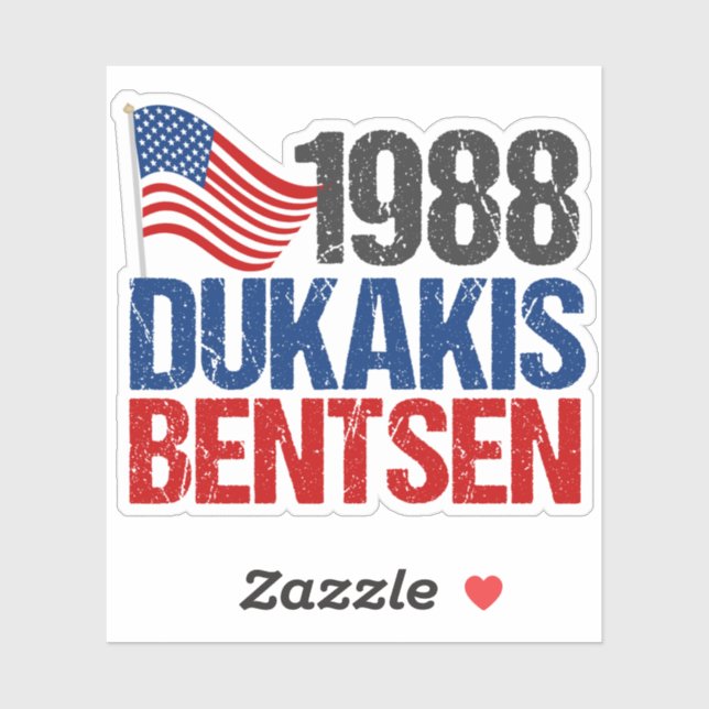 1988 Dukakis Bentsen Retro Democrat Classic Round  (Sheet)