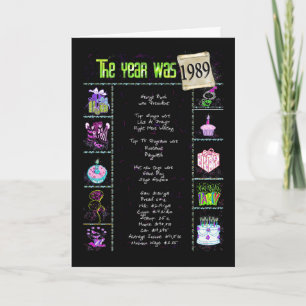 1989 Birthday Fun Facts Card