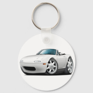1990-98 Miata White Car Key Ring