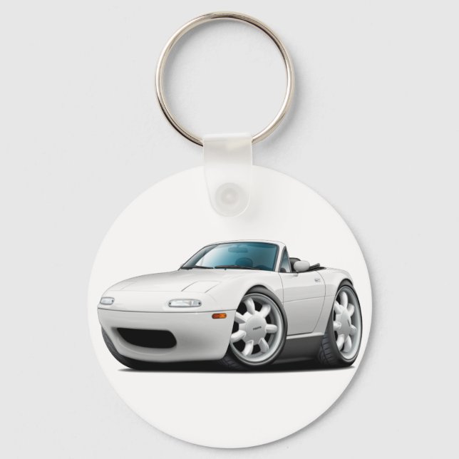 1990-98 Miata White Car Key Ring (Front)
