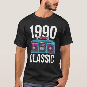 1990 Year Of Birth I Retro Boombox B-Day T-Shirt