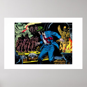 1990s Golden age Horror vintage comics Poster