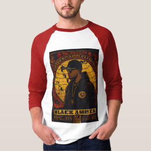 1990s Hip Hop – Swarthy Urban Globe Logo Sleeve T-Shirt