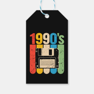 1990s retro floppy disc computer nostalgia gift tags