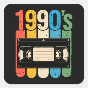 1990s retro VHS nostalgia Square Sticker