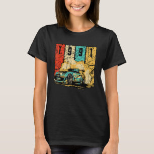1991 Birthday Vintage Drift Car Retro Drifting Rac T-Shirt