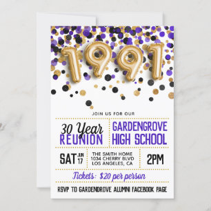 1991 High School College Reunion Invitation