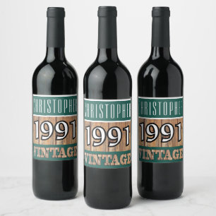 1991 Year of Birth Wine Label