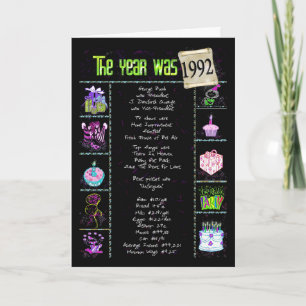 1992 Birthday Year Card