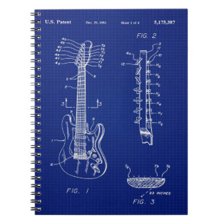 1992 Guitar Blueprint -Cute Funny Music Lover Gift Notebook