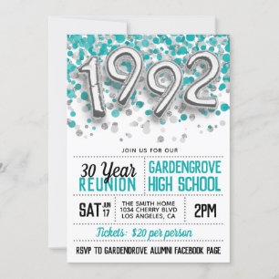 1992 High School College Reunion Invitation