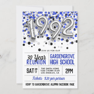 1992 High School College Reunion Invitation