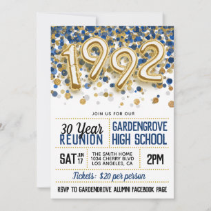 1992 High School College Reunion Invitation