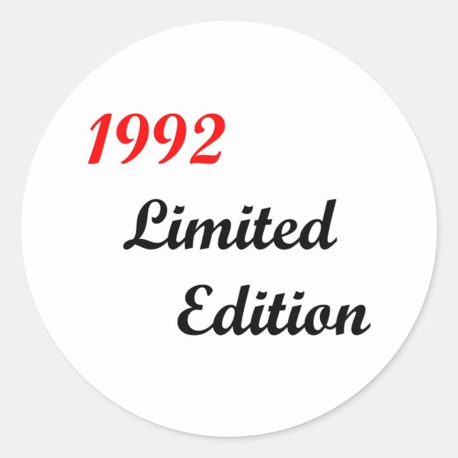 1992 Limited Edition Classic Round Sticker (Front)