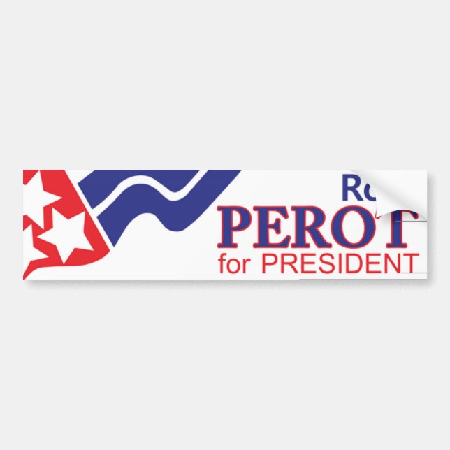 1992 Ross Perot For President Bumper Sticker (Front)