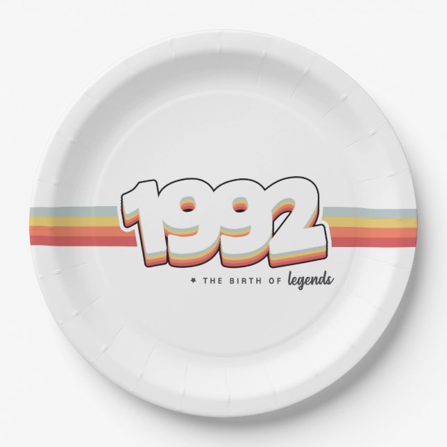1992 The birth of legends Paper Plate (Front)