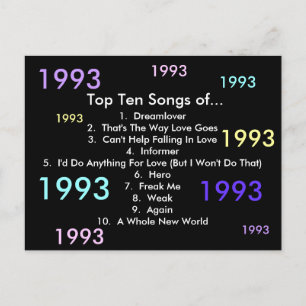 1993 Songs Postcard