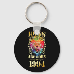 1994 Born King Crown Lion Birthday Quote Key Ring