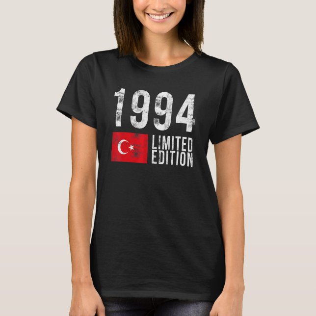 1994 Limited Edition Turkey with Flag Birthday T-Shirt (Front)