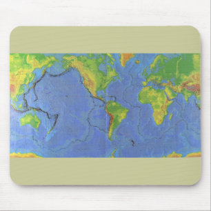 1994 Physical World Map - Tectonic Plates - USGS Mouse Pad