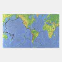 1994 Physical World Map - Tectonic Plates - USGS
