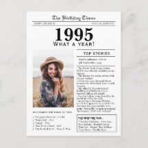 1995 Newspaper Birthday Postcard