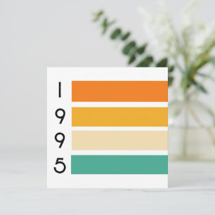 1995 Retro Stripe Sunset Vintage  Invitation