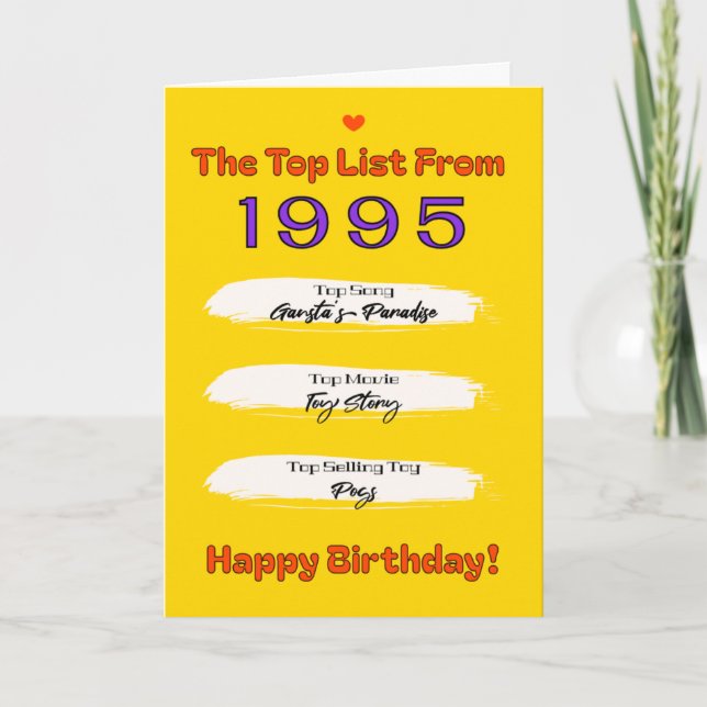 1995 Top List Birthday Card (Front)