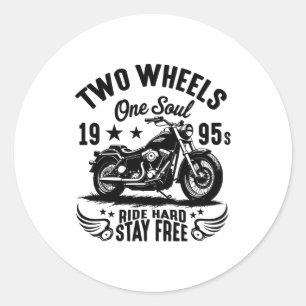 1995s Motorcycle Vintage Classic Round Sticker