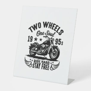 1995s Motorcycle Vintage Pedestal Sign