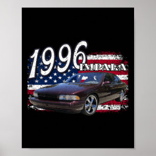 1996 96 Impala Lowrider Ss 4th Of July American  Poster