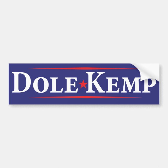 1996 Bob Dole Jack Kemp Election Bumper Sticker (Front)