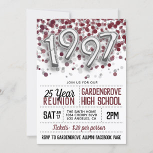 1997 High School College Reunion Invitation