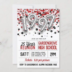 1997 High School College Reunion Invitation
