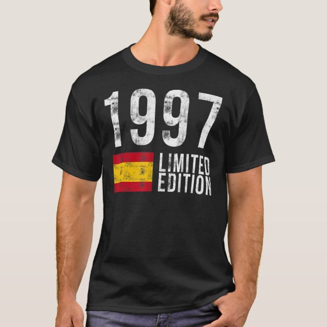 1997 Spain with Flag Birthday T-Shirt (Front)