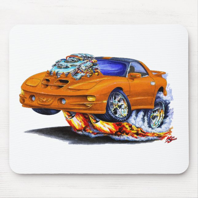 1998-02 Firebird Trans Am Orange Car Mouse Pad (Front)