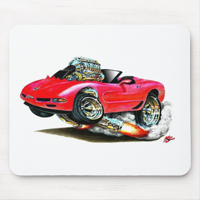 1998-2004 Corvette Red Convertible Mouse Pad (Front)