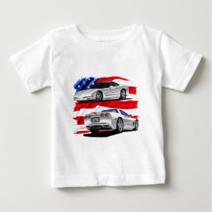 1999-04 Corvette White Car Baby T-Shirt